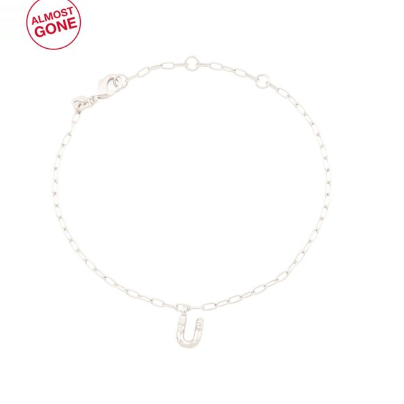 KENDRA SCOTT Silver Silver Crystal Letter U Bracelet - Picture 1 of 2